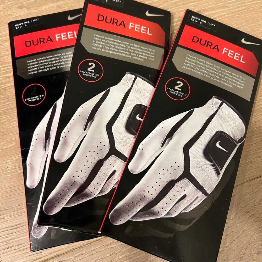 Nike Dura Feel White and Black Golf Gloves